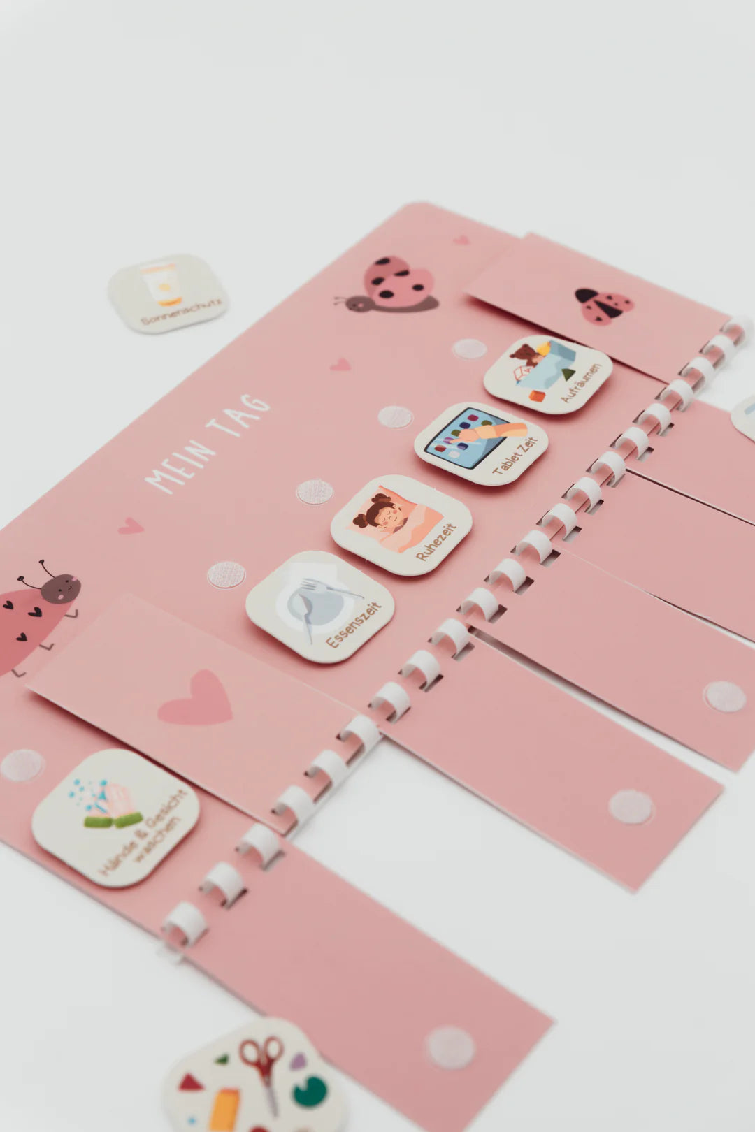 inliebekind Routineplaner inkl. Symbolkärtchen MARIENKÄFER GLITZER