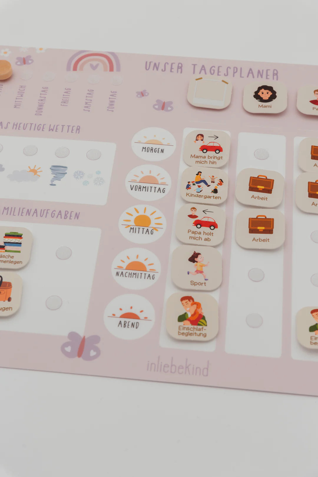 inliebekind Tagesplaner/Familienplaner inkl Symbole REGENBOGEN