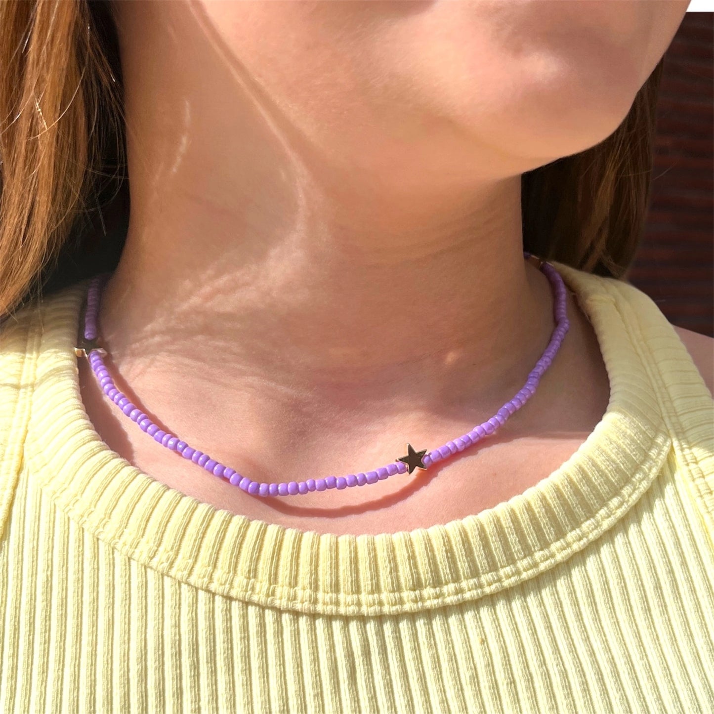 Ratatam! Elastische Halskette mit Sternen – lila