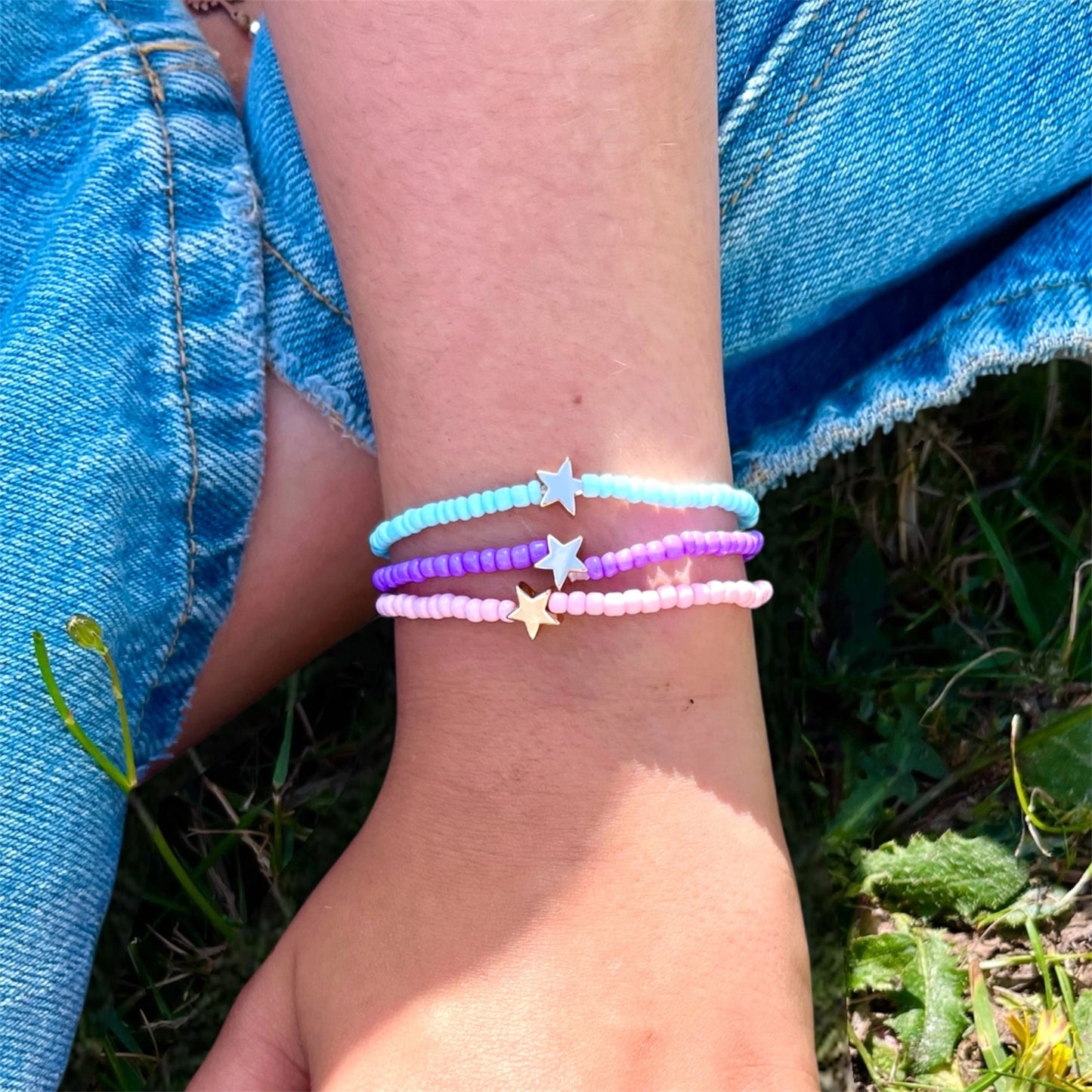 Ratatam! Elastisches Armband mit Stern - rosa