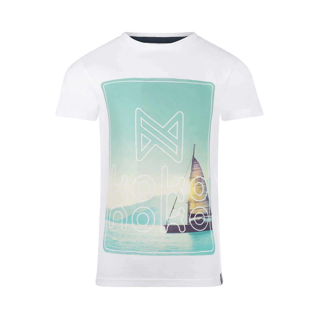 Koko Noko Jungen-T-Shirt weißer Fotodruck