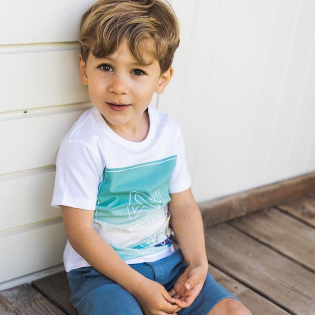 Koko Noko Jungen-T-Shirt weißer Fotodruck