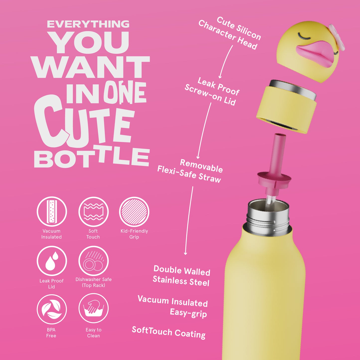ASOBU® Bestie Trinkflasche 475ml Ducky