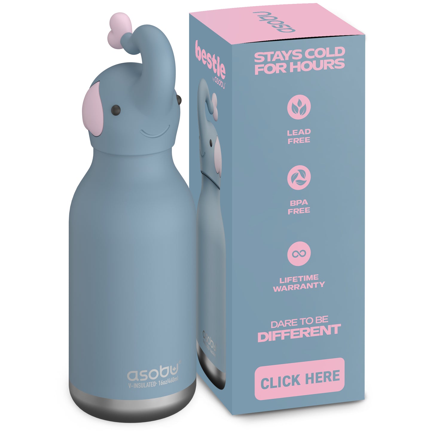 ASOBU® Bestie Trinkflasche 475ml Elephant