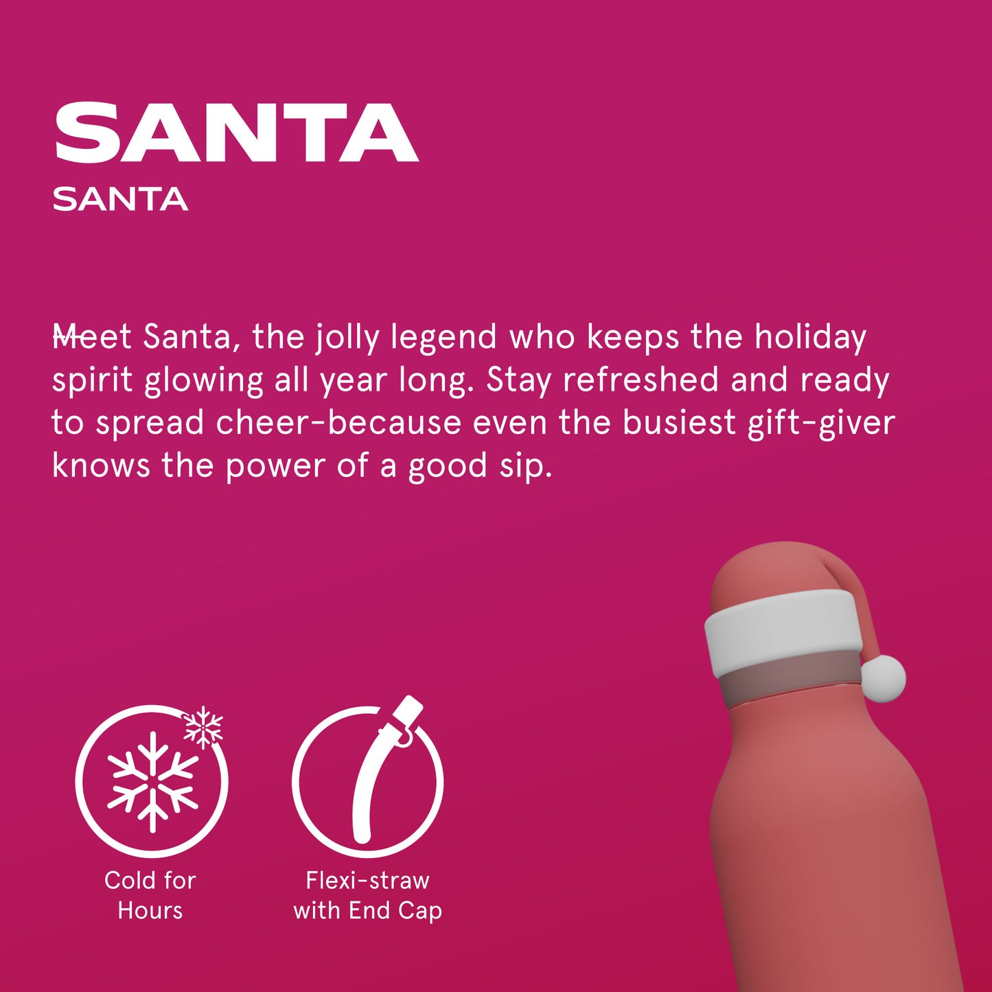 ASOBU® Bestie Trinkflasche 475ml Santa