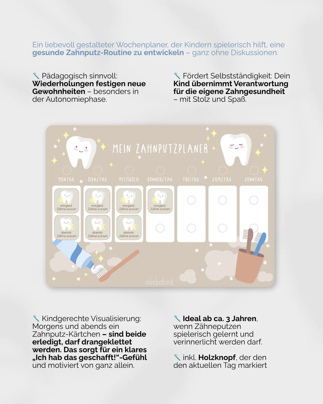 inliebekind Zahnputzplaner inkl. Symbole