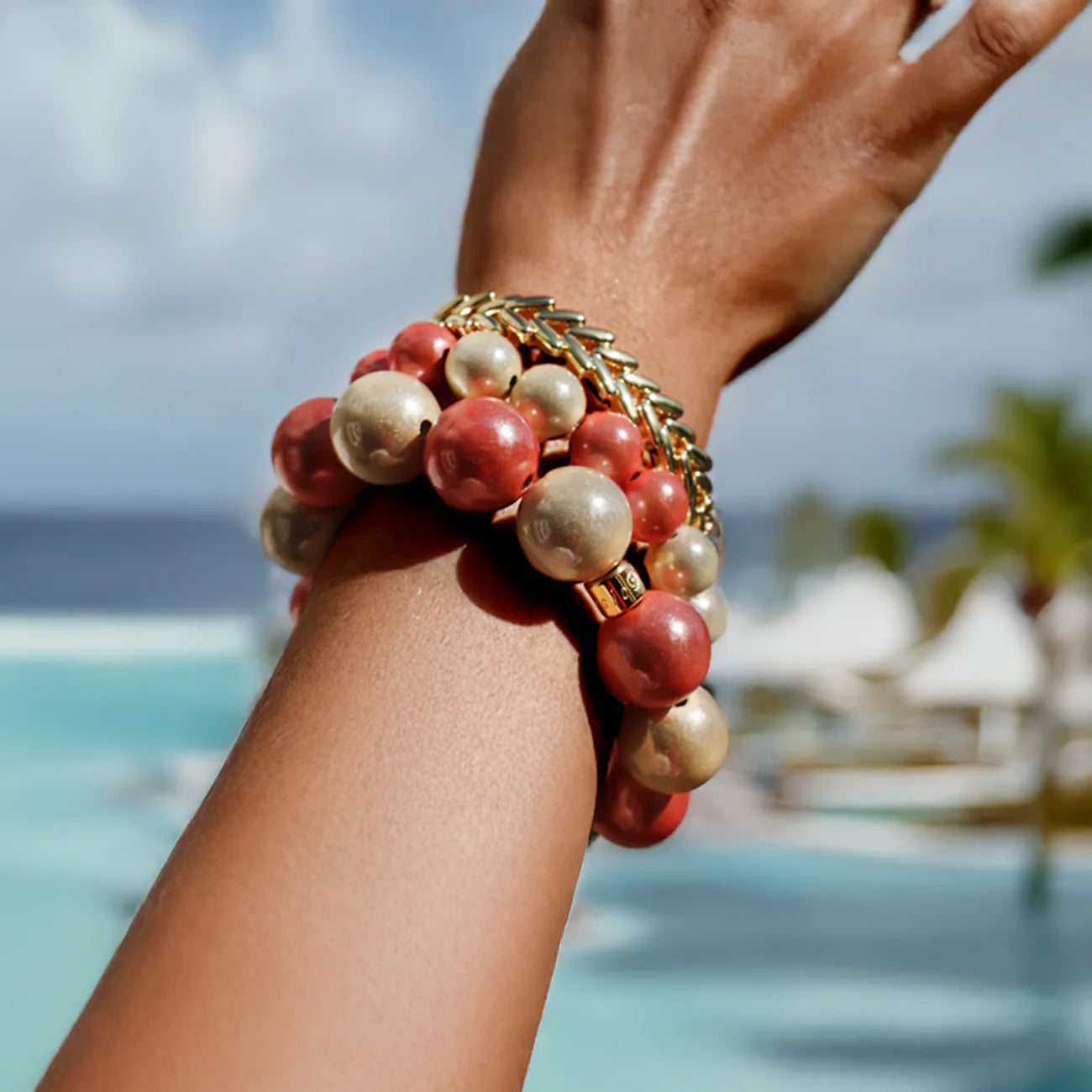 Magic Pearl Soft Sunrise Perlenarmband - Pure (12mm)