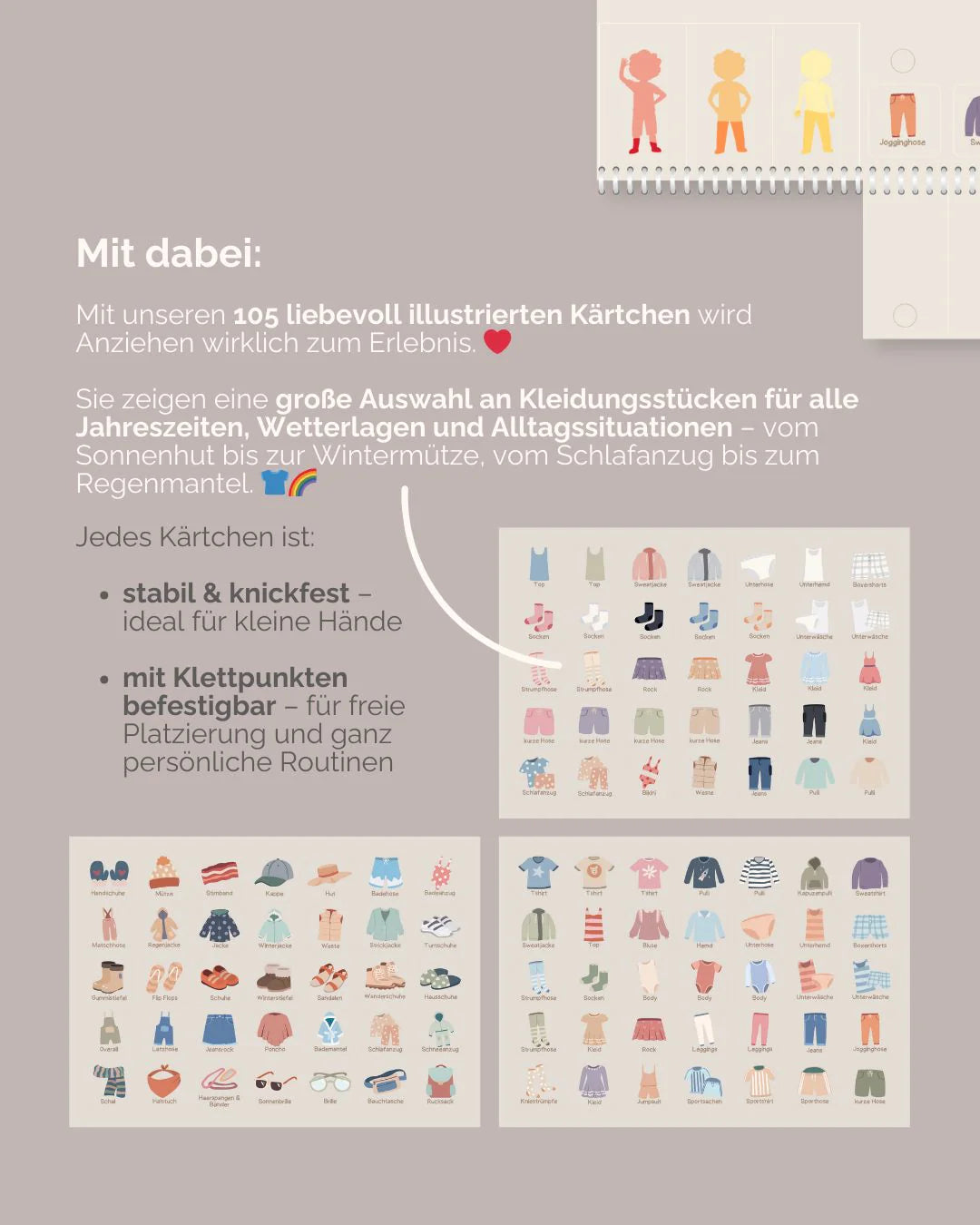 inliebekind Anziehplaner für Kinder inkl. Symbole