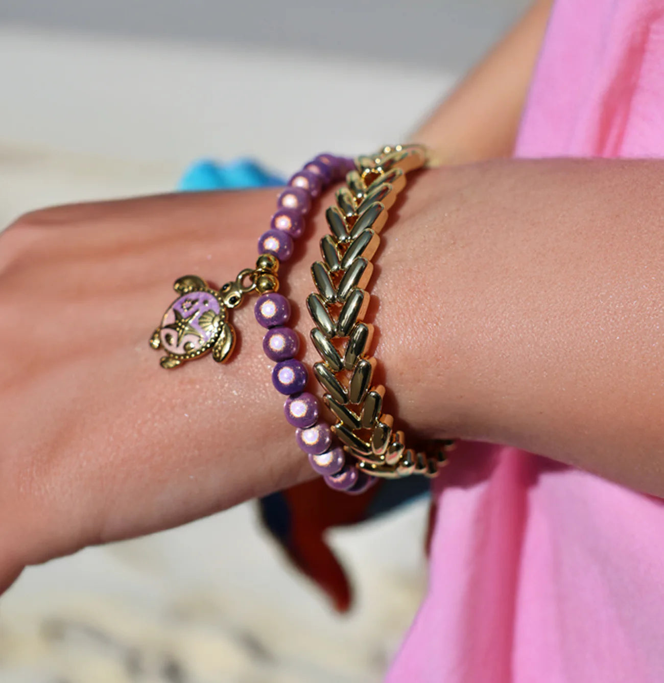 Magic Pearl Beach Turtle Perlenarmband