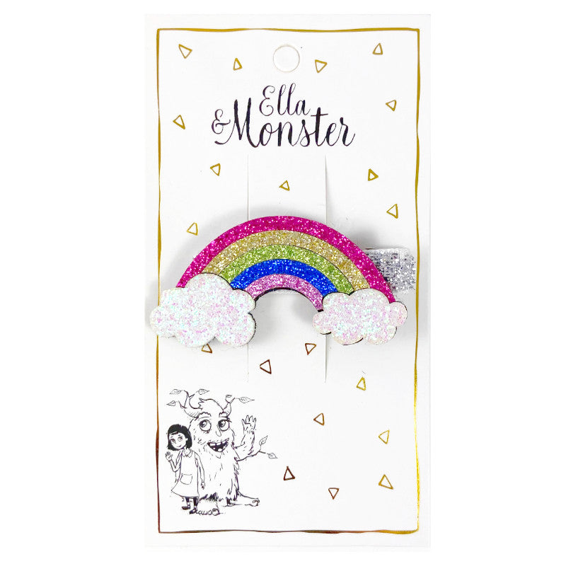 Ella & Monster Kinder Haarclip Glitzer Regenbogen