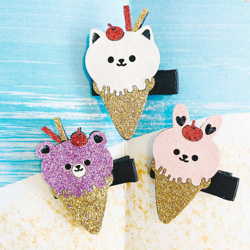 Ella & Monster Haarclip Funny Ice Cream rosa