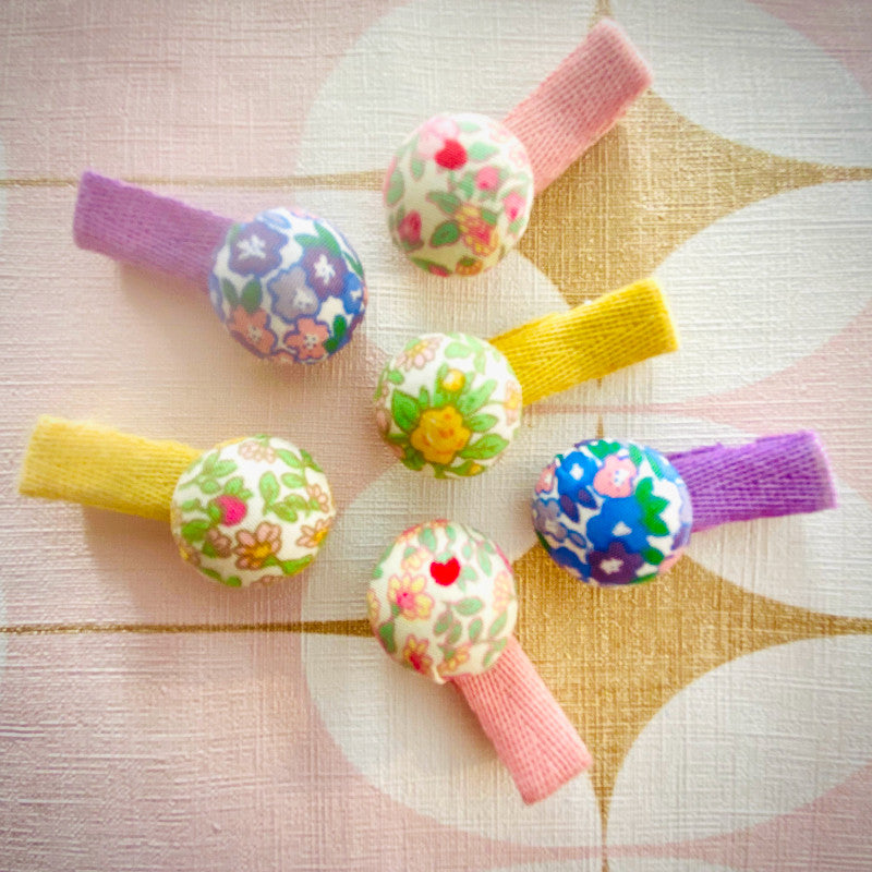 Ella & Monster Retro Flower Haarspangen Gelb