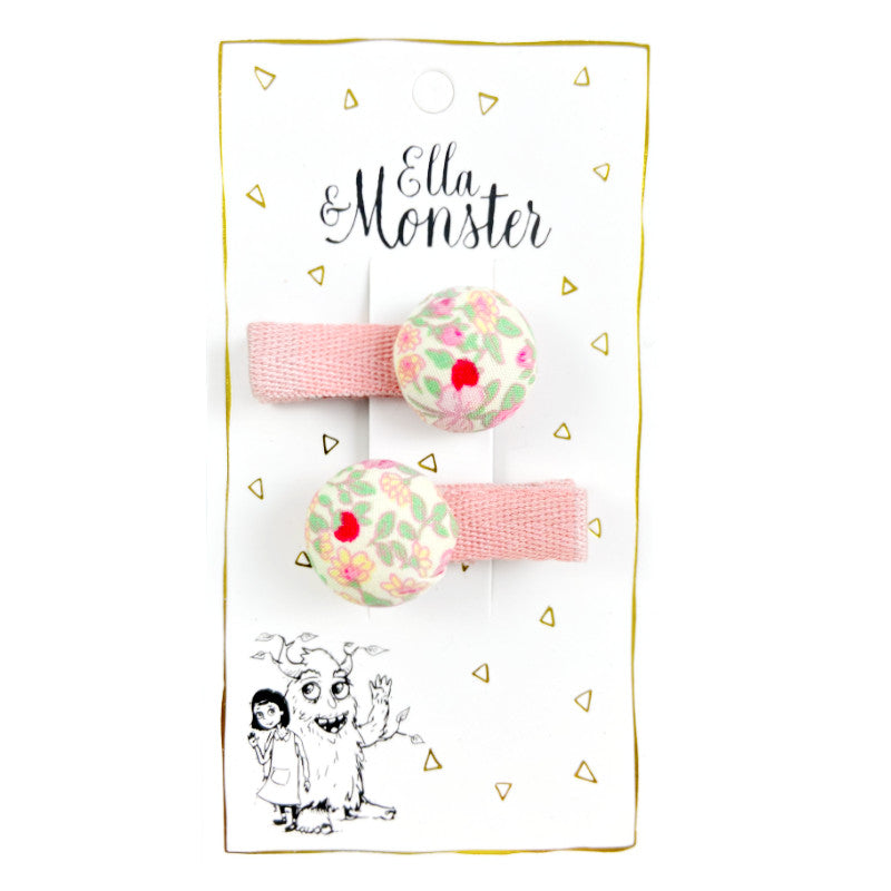 Ella & Monster Retro Flower Haarspangen Rose