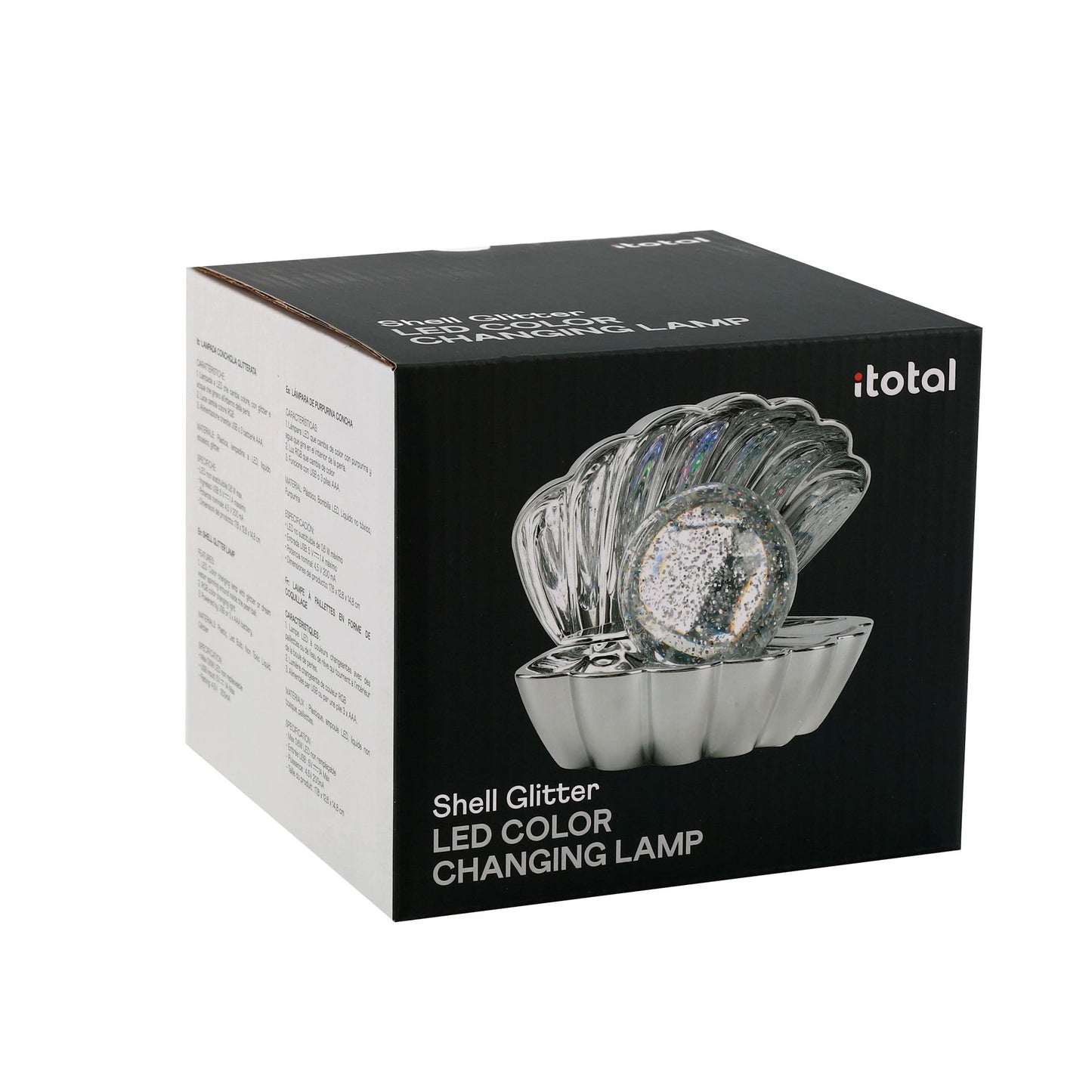 i-Total Muschellampe mit Glitzer silber
