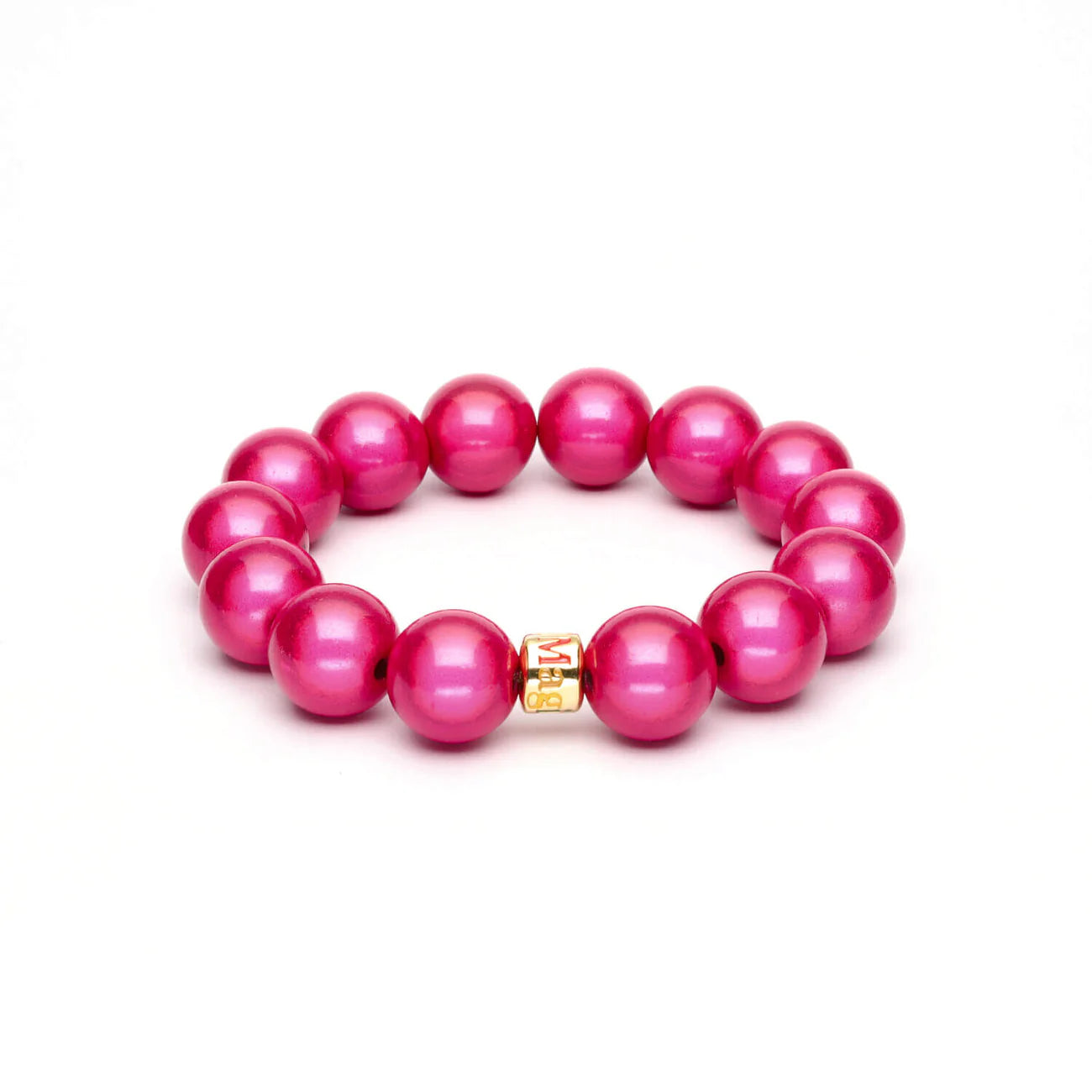 Magic Pearl Perlenarmband Hot Pink - classic Gold