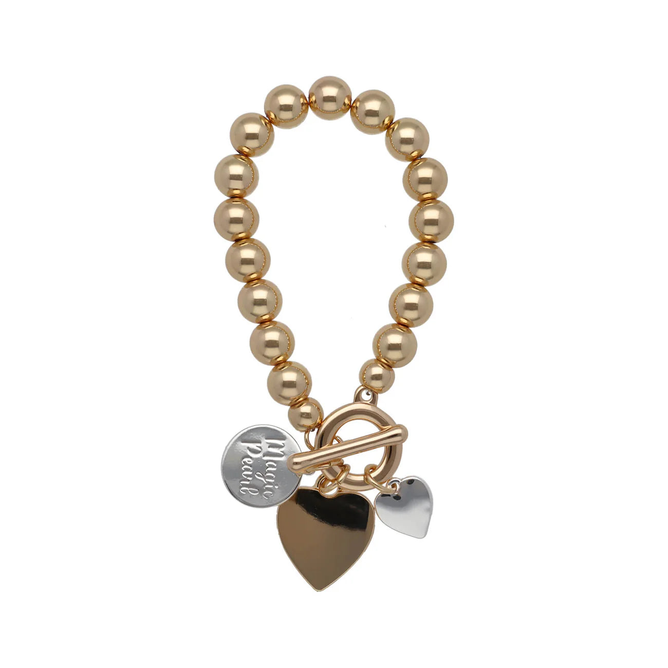 Magic Pearl Perlenarmband "Heart" Gold