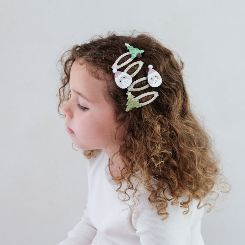 Mimi & Lula Weihnachtsmann und Weihnachtsbaum Haarspangen