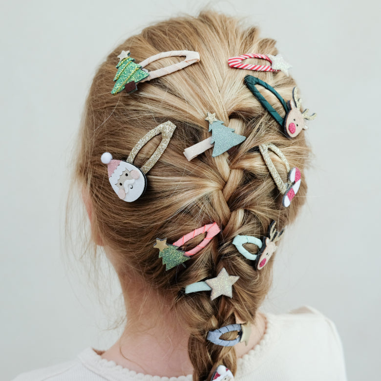 Mimi & Lula Weihnachtsmann und Weihnachtsbaum Haarspangen