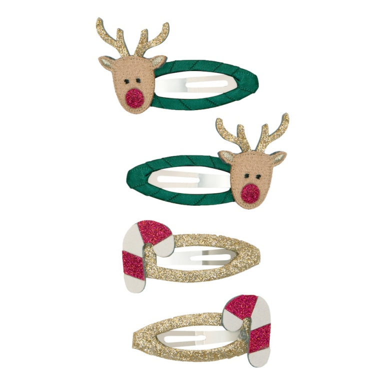 Mimi & Lula Rudolph und Zuckerstangen Haarspangen