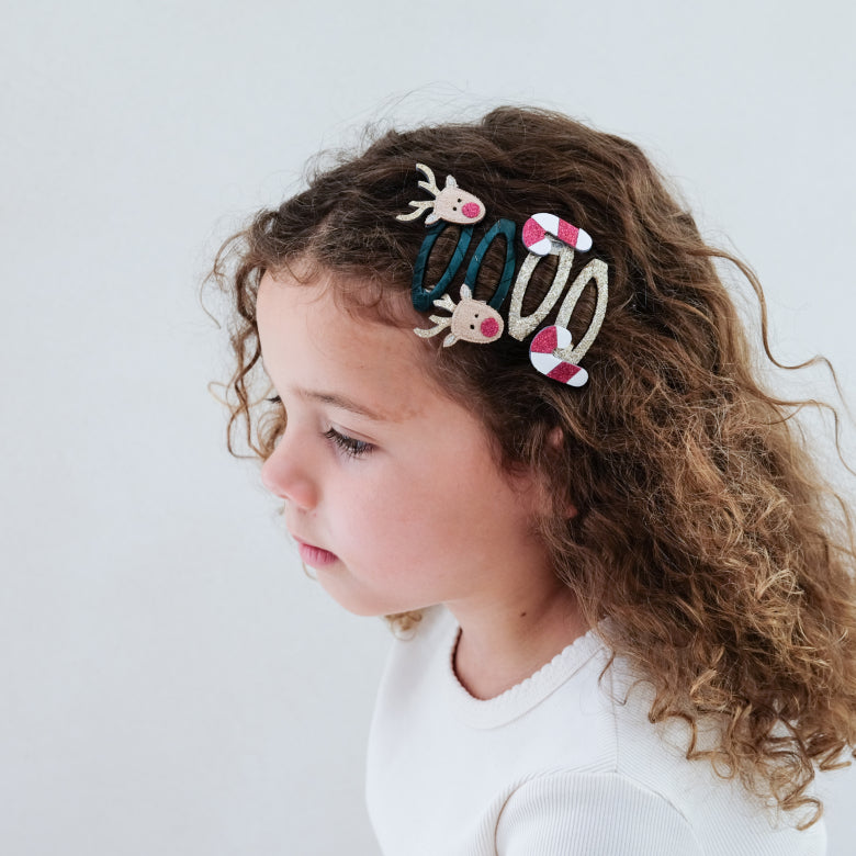 Mimi & Lula Rudolph und Zuckerstangen Haarspangen