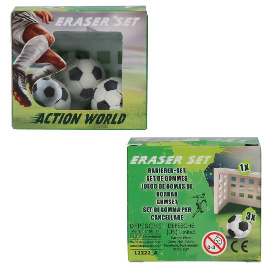 Action World Fussball Radiergummi Set
