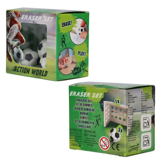 Action World Fussball Radiergummi Set