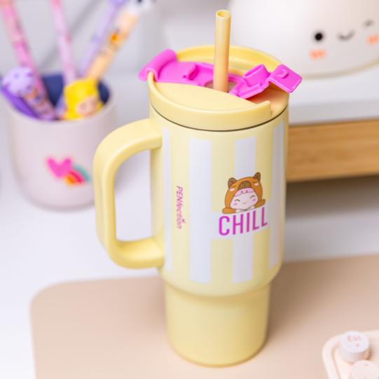 PENFection To Go Becher mit Strohhalm CHILL