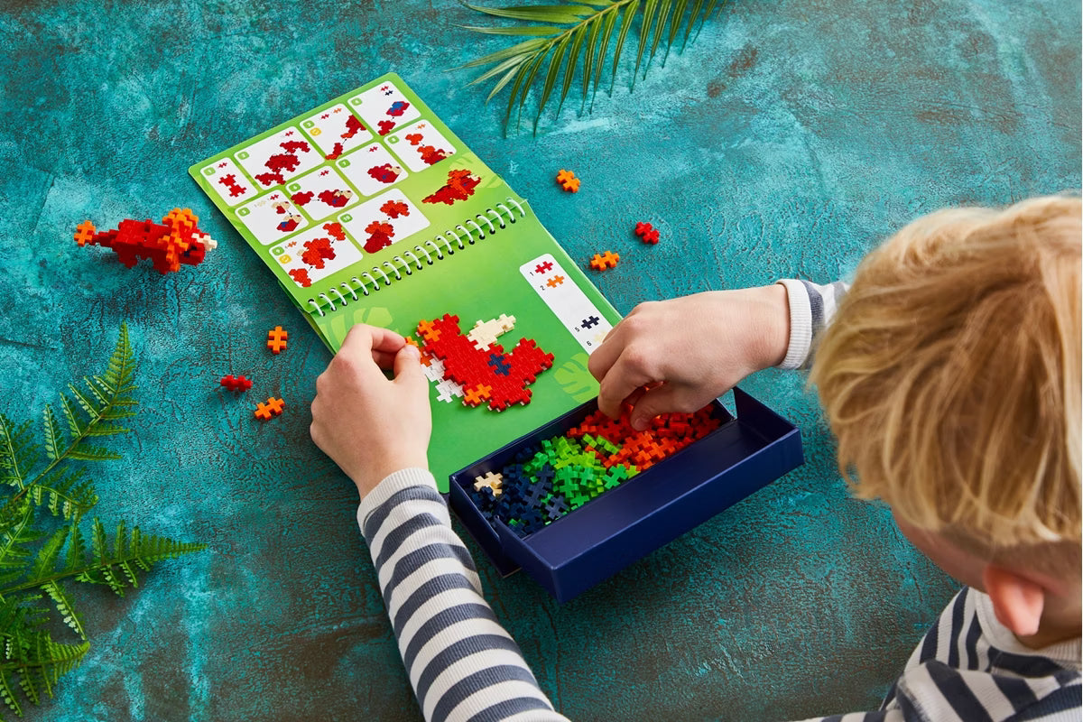 Plus-Plus Puzzle by Number Activity-Pad: Dinosaurier - 125 Bausteine