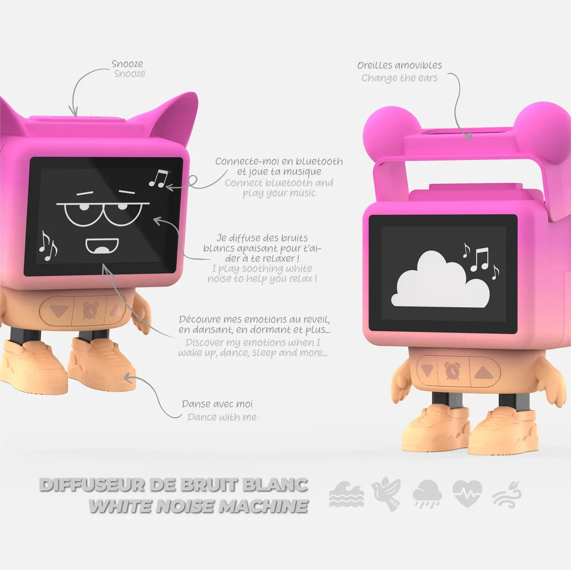 MOB Wecker - Dancing Clock - Pink