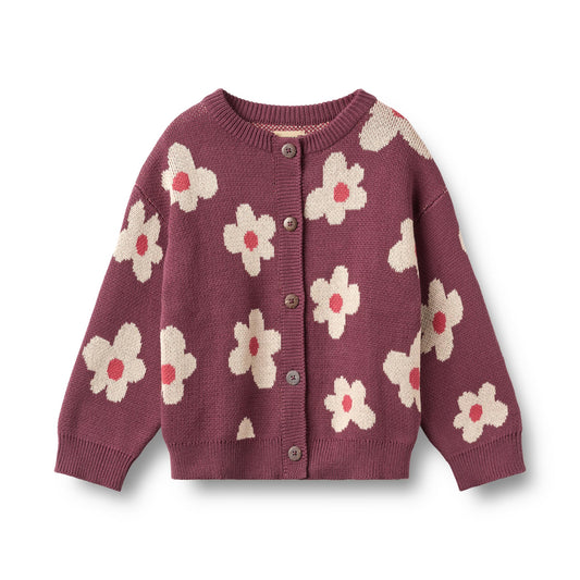 Wheat Jacquard Strickjacke Alvilda