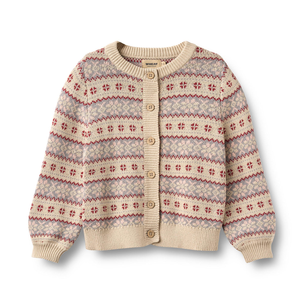 Wheat Jacquard Strickjacke Vikki