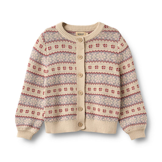 Wheat Jacquard Strickjacke Vikki