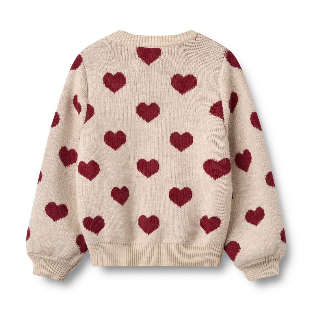 Wheat Jacquard Strickjacke Herzen