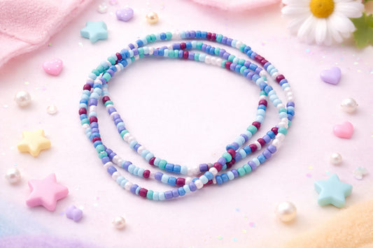 KisMe 3-er Set Armband Glasperlen blau türkis