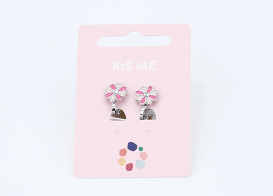 KisMe Ohrclip Blume pink rosa mit Stein