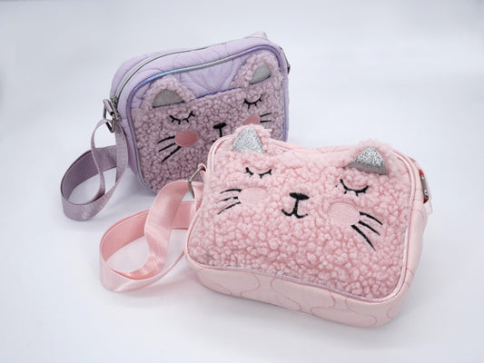 KisMe Plüschtasche Katze Flieder