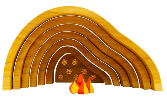 bauspiel Drachenhöhle mit Schatz & Lagerfeuer