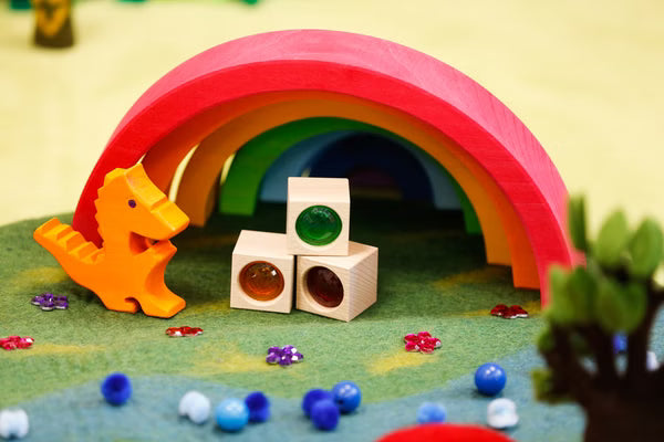 bauspiel Regenbogen Halbkreis 7 Teile