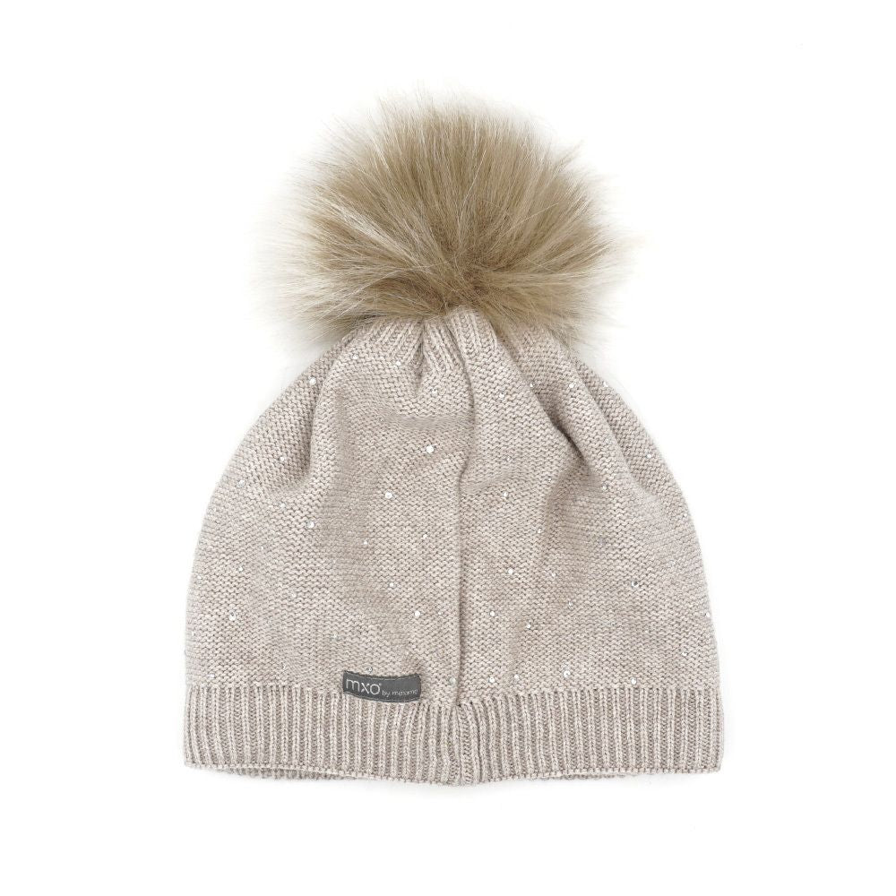maximo KIDS GIRL-Mütze Pompon Strass