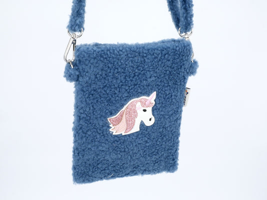 KisMe Plüschtasche Einhorn jeansblau