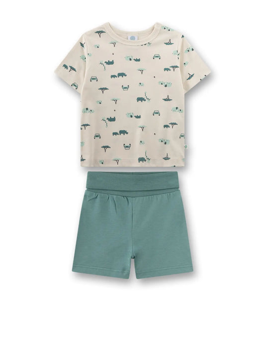 Sanetta Schlafanzug kurz beige Tiere