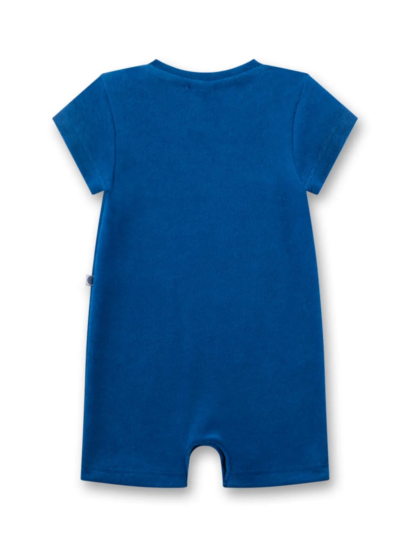 Sanetta Baby-Strampler kurz blau Traktor aus Frottee
