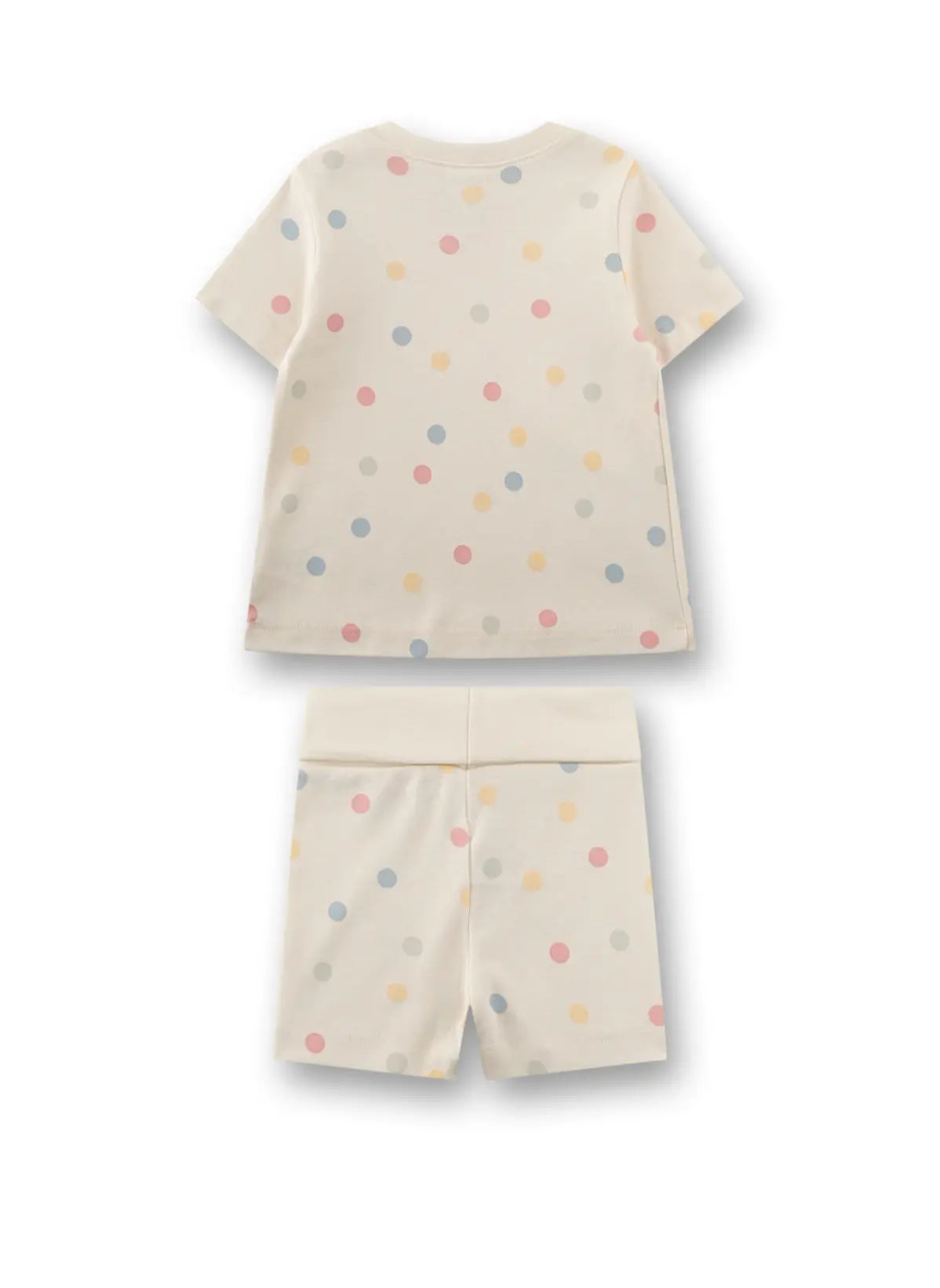 Sanetta Mädchen-Schlafanzug kurz beige bunte Dots
