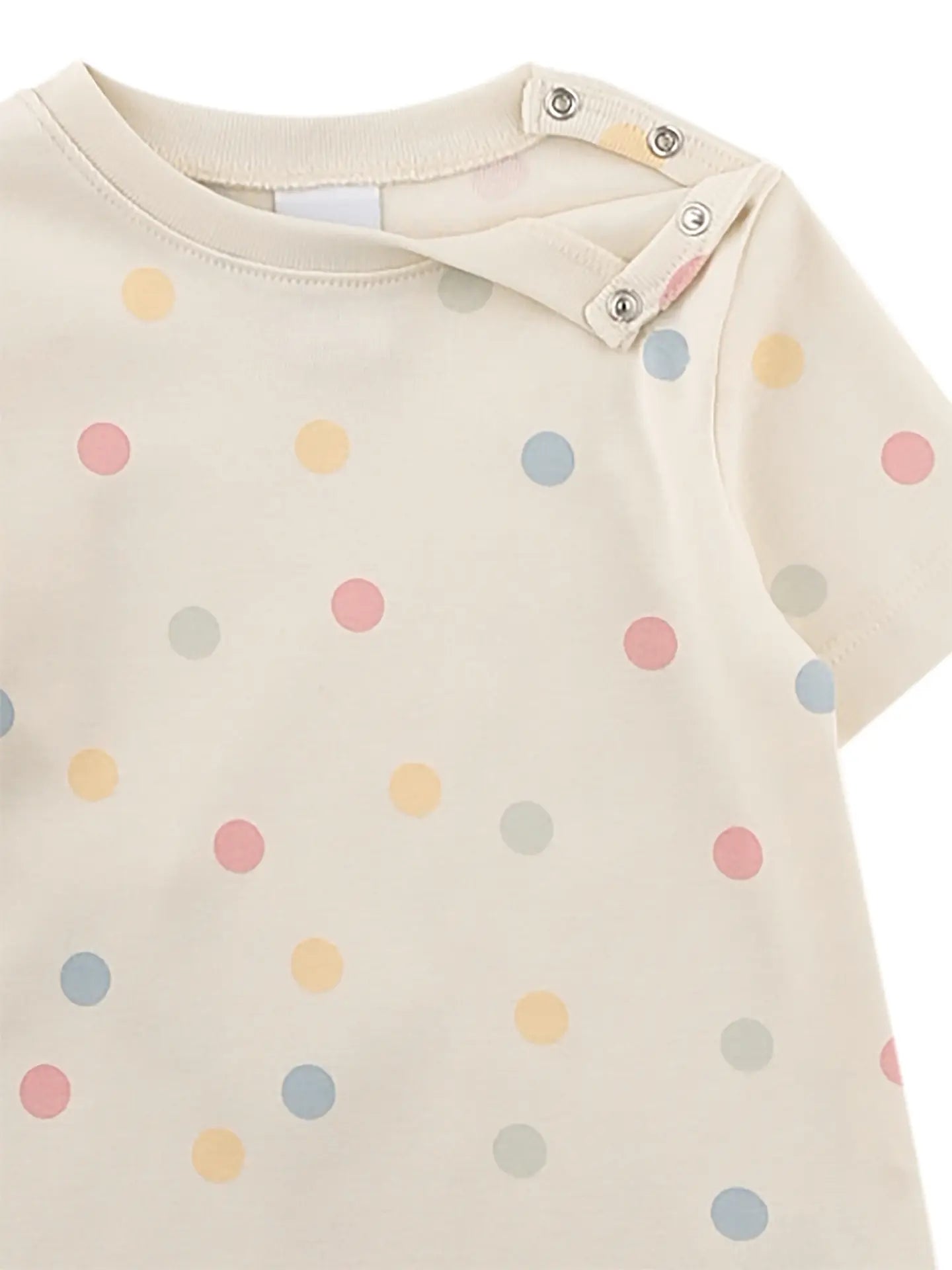Sanetta Mädchen-Schlafanzug kurz beige bunte Dots