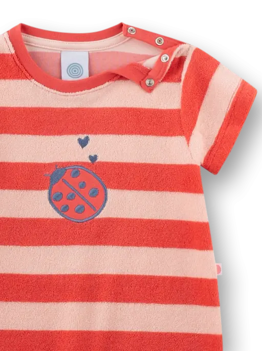 Sanetta Baby-Strampler kurz rot Ringel Marienkäfer