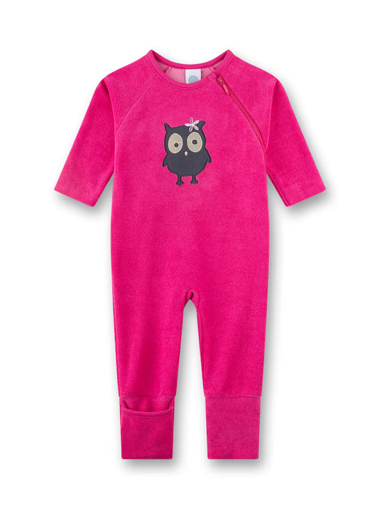 Sanetta Baby-Schlafoverall aus Frottee pink Eule