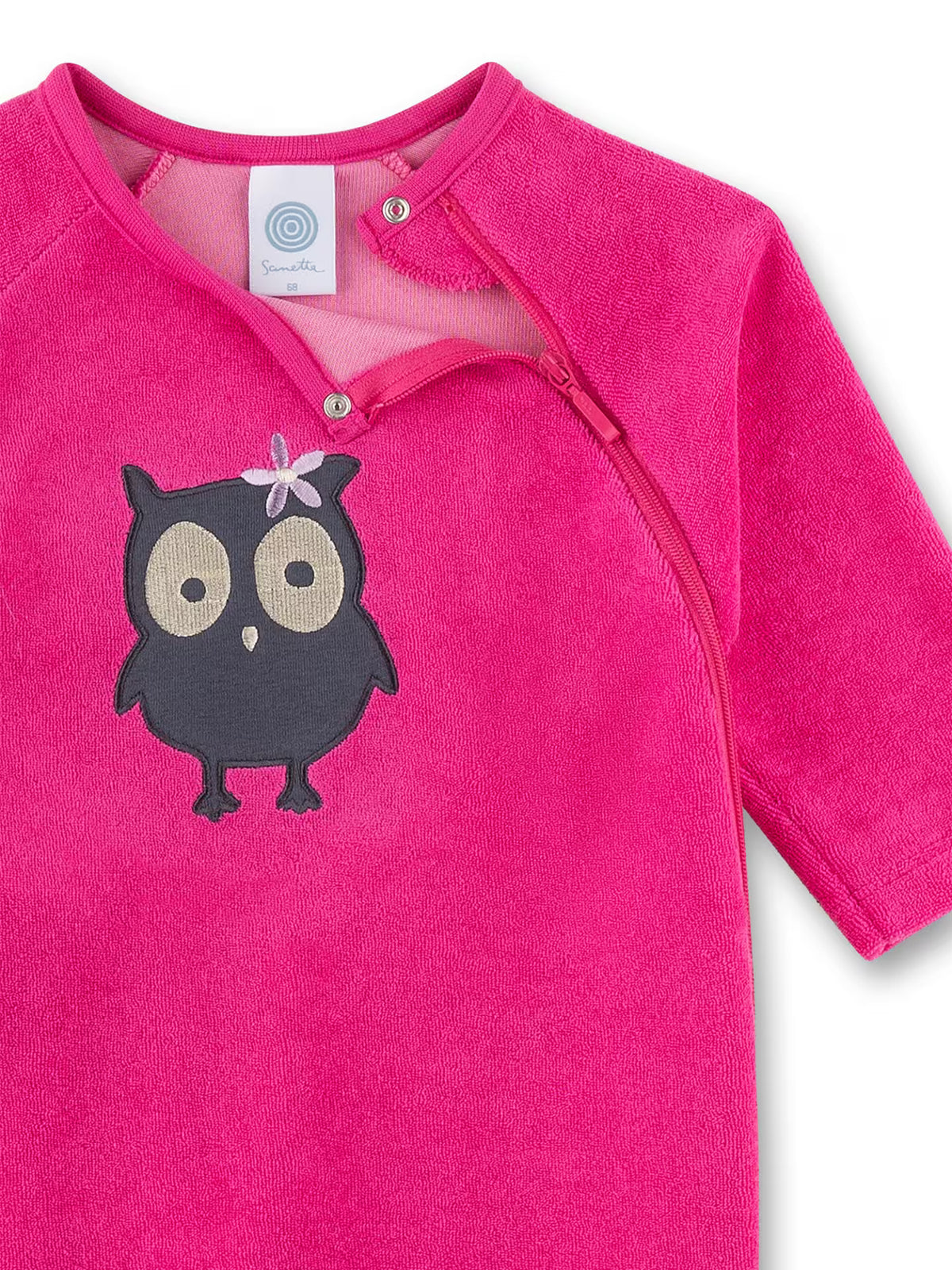 Sanetta Baby-Schlafoverall aus Frottee pink Eule