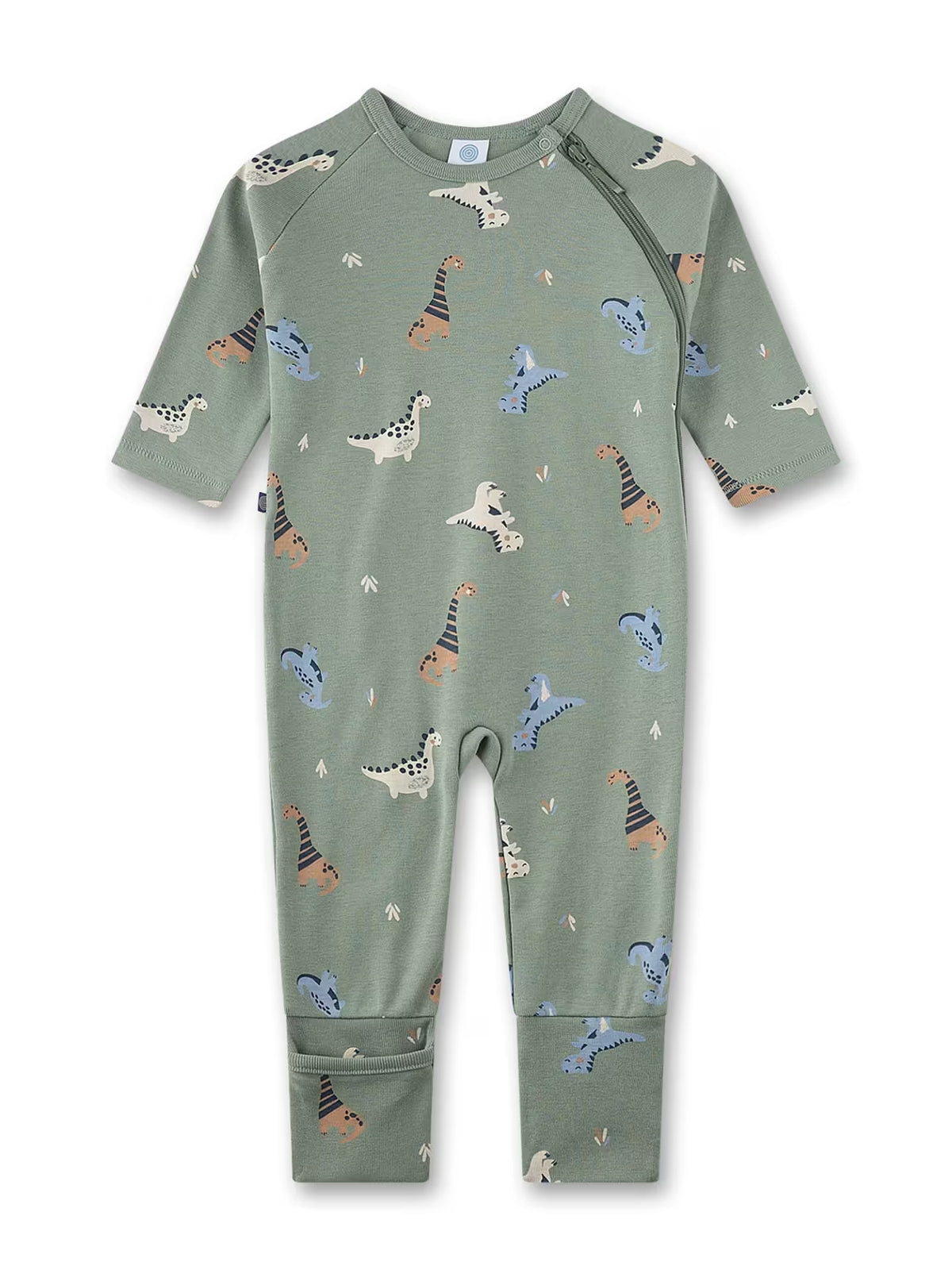 Sanetta Baby-Schlafoverall grün Dinos