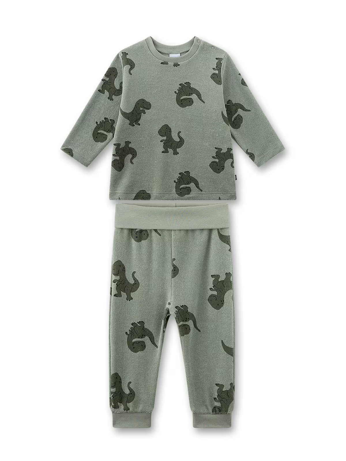 Sanetta Baby-Schlafanzug aus Frottee grün Dino