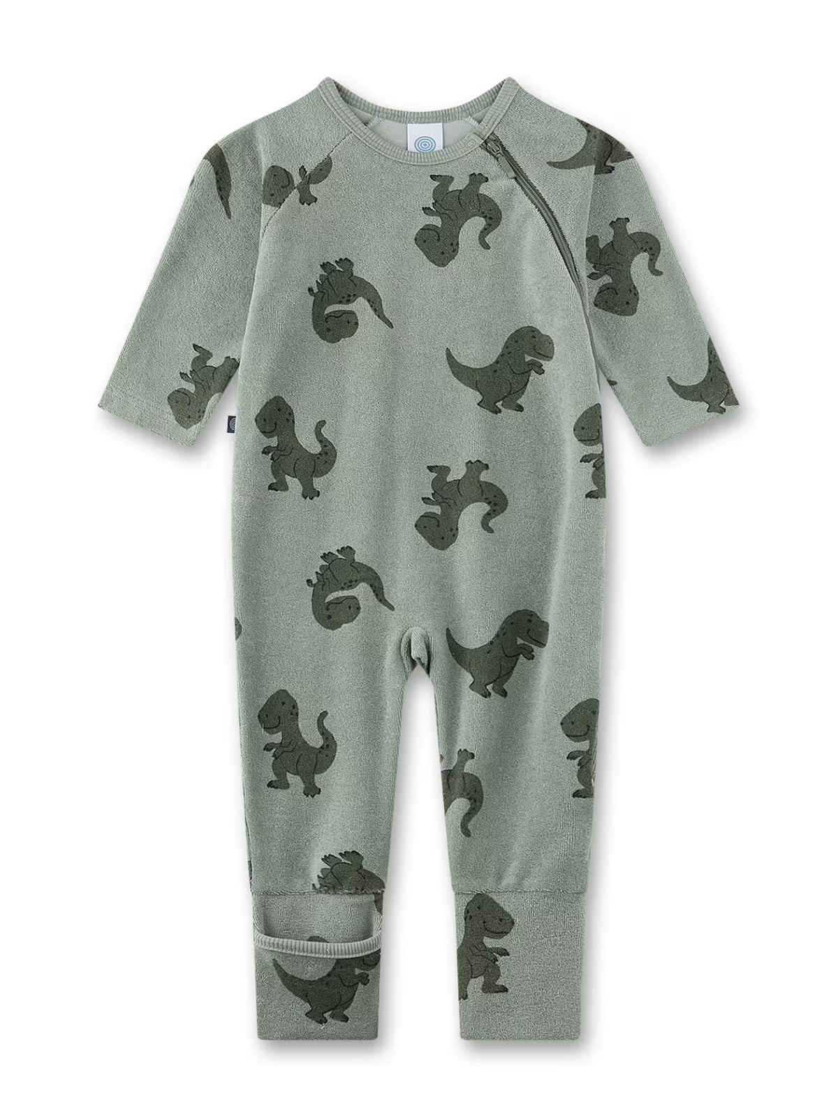 Sanetta Baby-Schlafoverall aus Frottee grün Dino